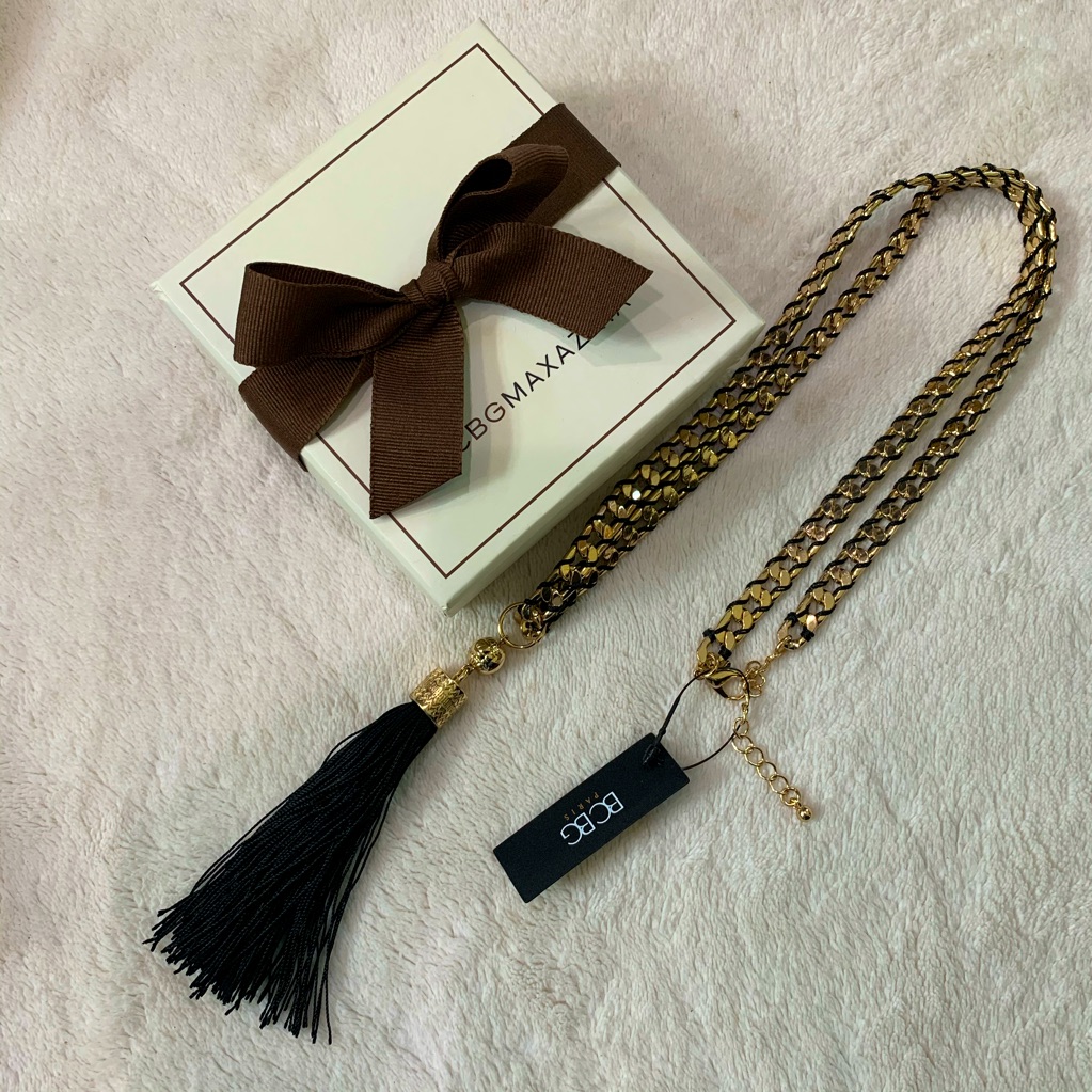 Bcbg Black Gold Necklace W Gift Box 29$